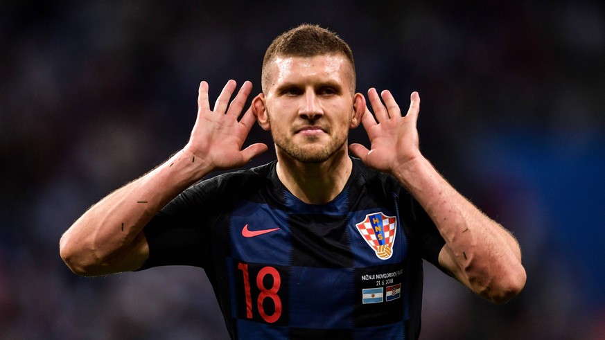 Ante Rebic of Croatia celebrates after scoring a goal against Argentina in their Group D match during the 2018 FIFA World Cup WM Weltmeisterschaft Fussball in Nizhny Novgorod, Russia, 21 June 2018. Li ...