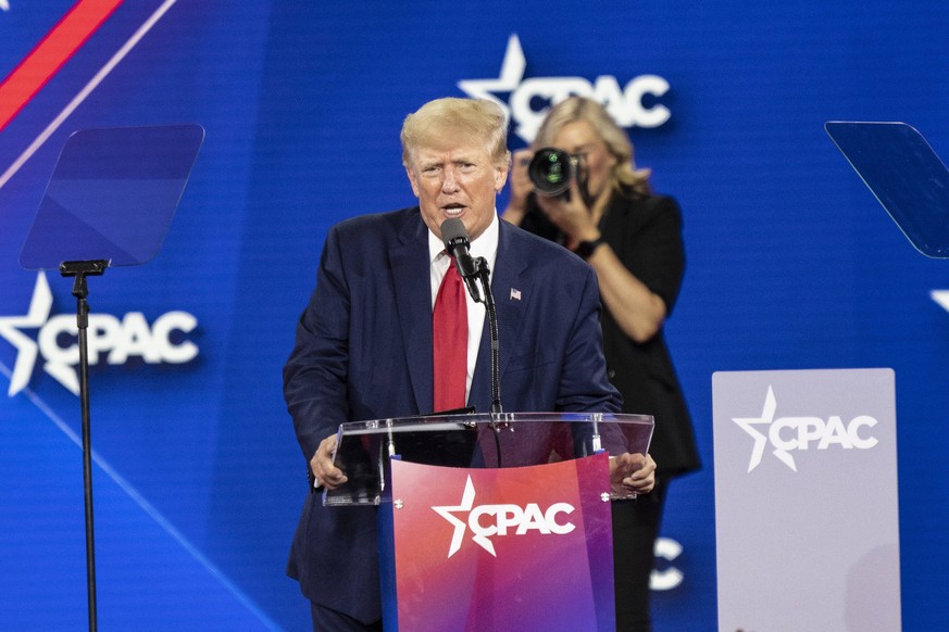 US: CPAC Texas 2022 Day 3 45th President of the USA Donald J. Trump speaks during CPAC Texas 2022 conference at Hilton Anatole Dallas Texas United States Copyright: LevxRadin