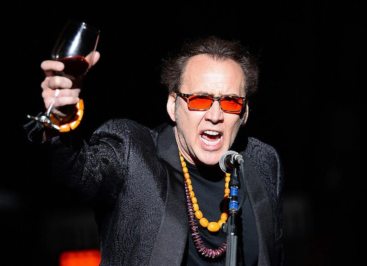 LAS VEGAS, NV - MAY 21: Actor Nicolas Cage introduces Guns N' Roses at The Joint inside the Hard Rock Hotel & Casino during the opening night of the band's second residency, "Guns N ...