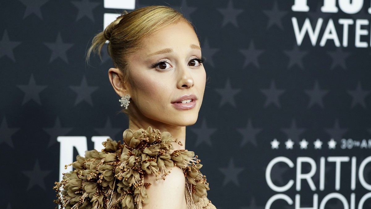Ariana Grande arrives at the 30th Critics Choice Awards on Friday, Feb. 7, 2025, at the Barker Hangar in Santa Monica, Calif. (Photo by Jordan Strauss/Invision/AP)