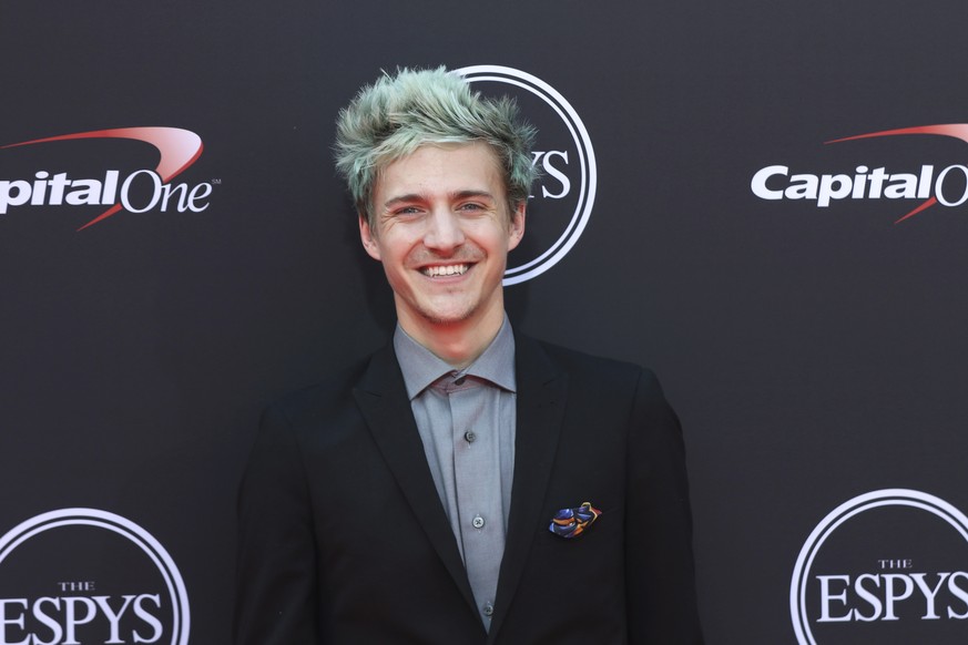 Ninja arrives at the ESPY Awards at Microsoft Theater on Wednesday, July 18, 2018, in Los Angeles. (Photo by Willy Sanjuan/Invision/AP)