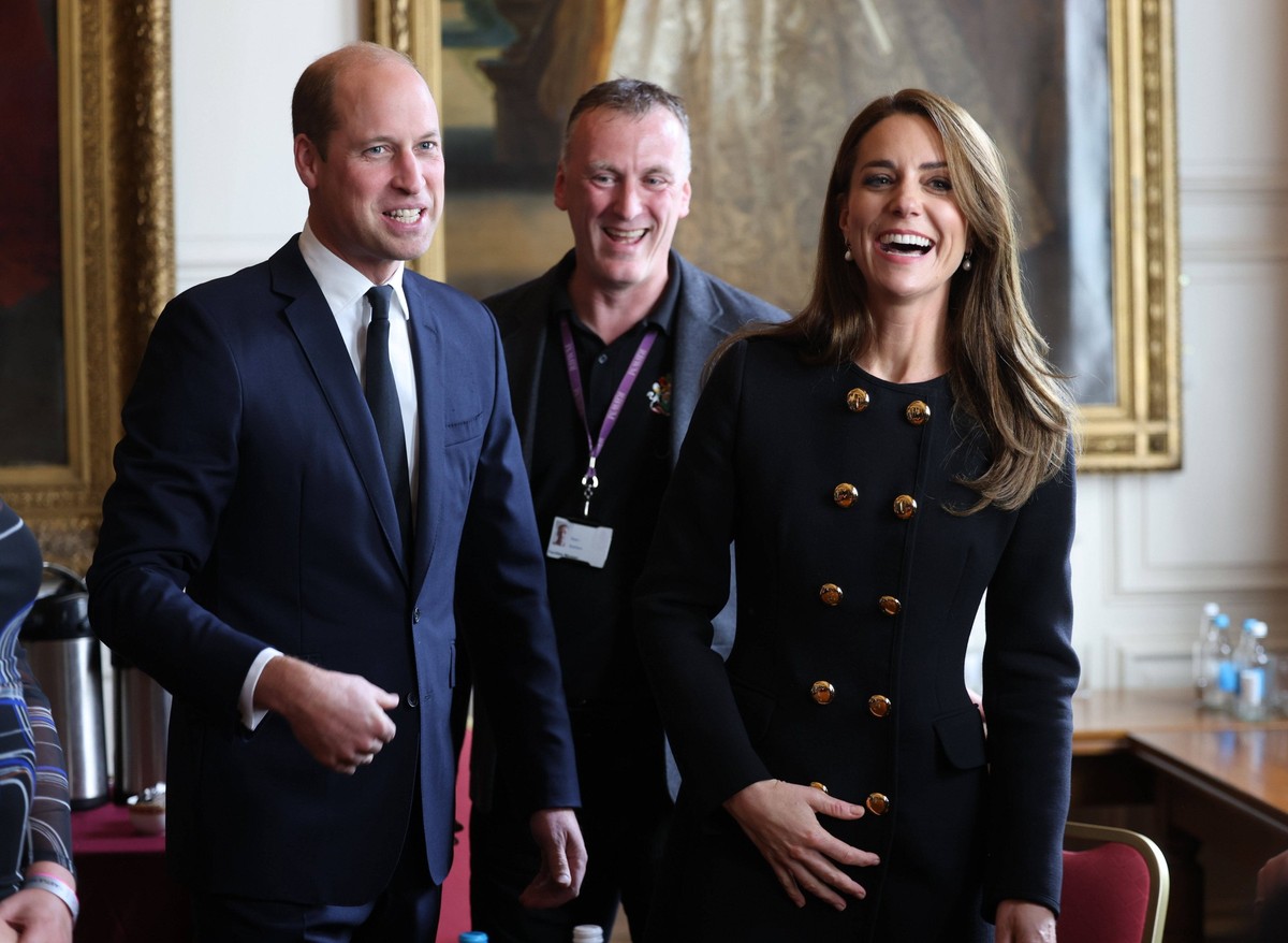 . 22/09/2022. Windsor , United Kingdom. Prince William & Kate Middleton, the Prince and Princess of Wales, at Windsor Guildhall, United Kingdom, where they met staff and volunteers involved in org ...