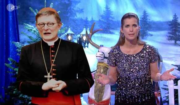 Toller Stellvertreter für die katholische Kiche: Valerie Niehaus zeichnete Kardinal Woelki mit dem "Goldenen Vollpfosten" aus.