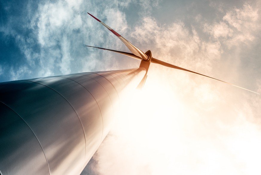 Wind turbine in backlight