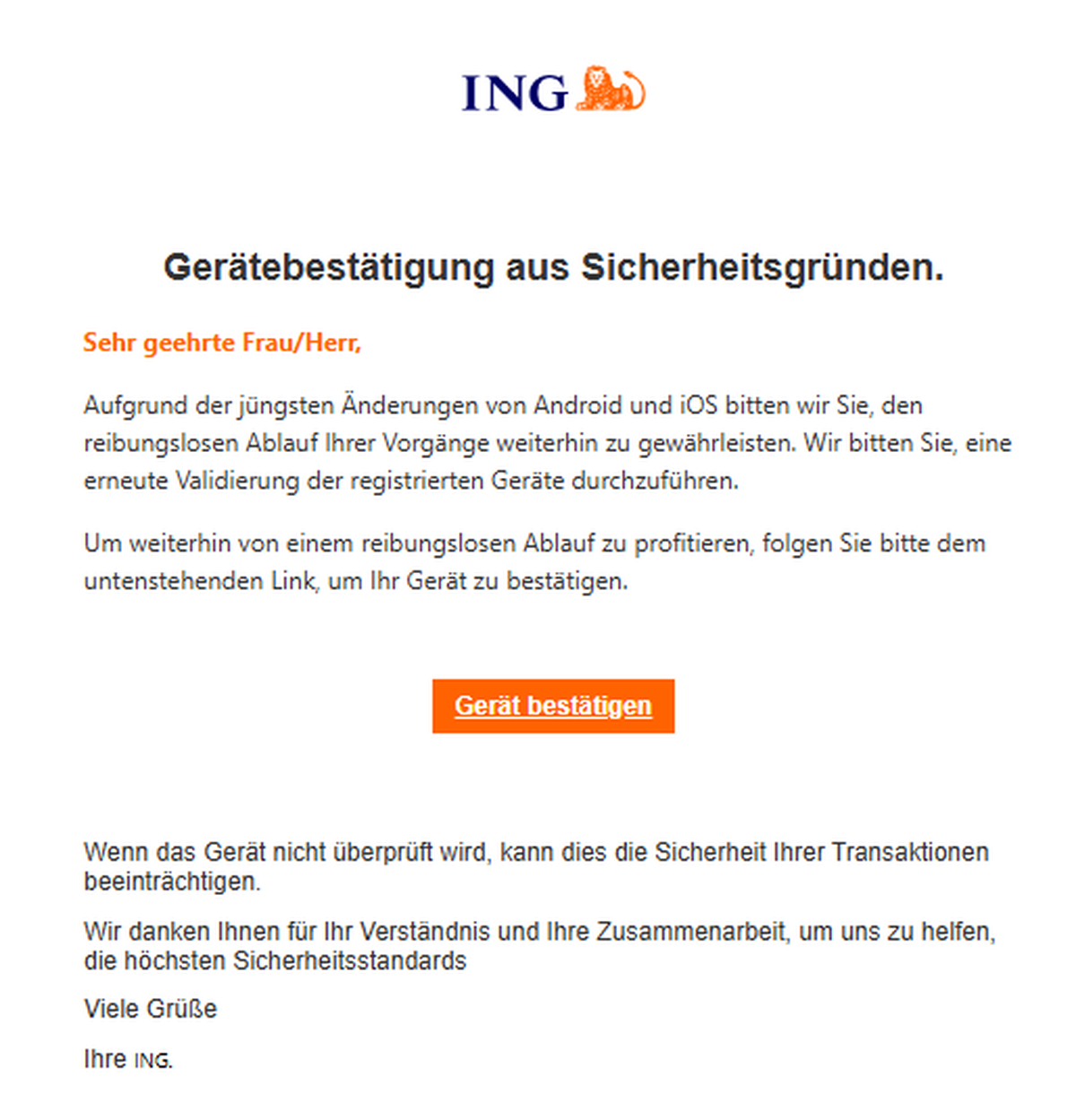 Obacht vor dieser Mail!