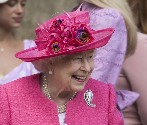 . 18/05/2019. Windsor , United Kingdom. Queen Elizabeth II leaving the Lady Gabriella Windsor wedding at St.George s Chapel, Windsor, United Kingdom. PUBLICATIONxINxGERxSUIxAUTxHUNxONLY xStephenxLockx ...