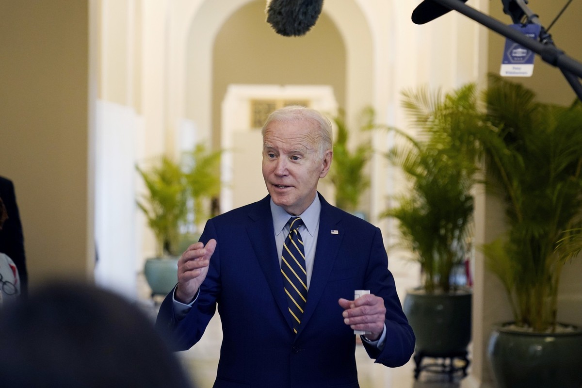 U.S. President Joe Biden speaks to media about the Democrats keeping the Senate before the Association of Southeast Asian Nations (ASEAN) summit, Sunday, Nov. 13, 2022, in Phnom Penh, Cambodia. (AP Ph ...