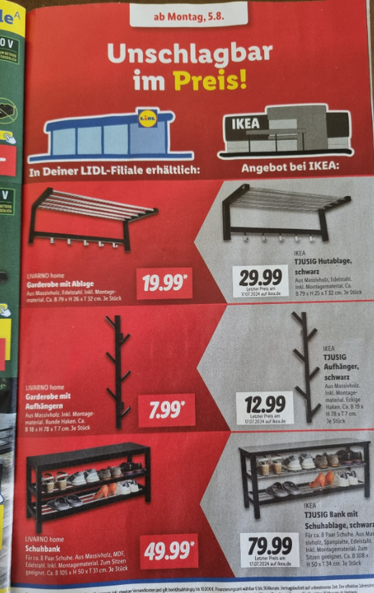 Mit dieser Prospektseite schickte Lidl eine Kampfansage an Ikea.