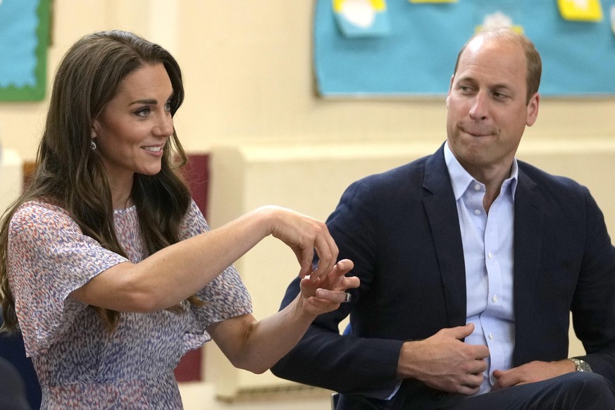 Royal visit to Cambridgeshire. The Duke and Duchess of Cambridge speak with partners and supporters during a visit to housing charity Jimmy&#039;s to hear about the crucial support they offer to indiv ...