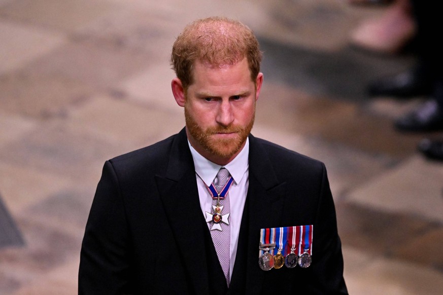. 06/05/2023. London, United Kingdom. Prince Harry at the Coronation of King Charles III at Westminster Abbey in London. PUBLICATIONxINxGERxSUIxAUTxHUNxONLY xPoolx/xi-Imagesx IIM-24355-0130