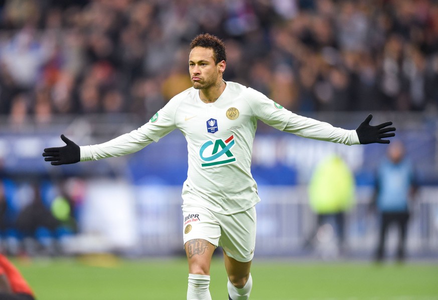 Joie de Neymar Jr ( PSG ) FOOTBALL : Stade Rennais vs Paris Saint Germain - Finale Coupe de France - 27/04/2019 FedericoPestellini/Panoramic PUBLICATIONxNOTxINxFRAxITAxBEL