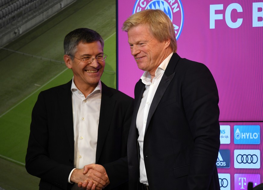Soccer Football - Bayern Munich Press Conference - Allianz Arena, Munich, Germany - January 7, 2020 Bayern Munich board member Oliver Kahn and president Herbert Hainer during the press conference REUT ...