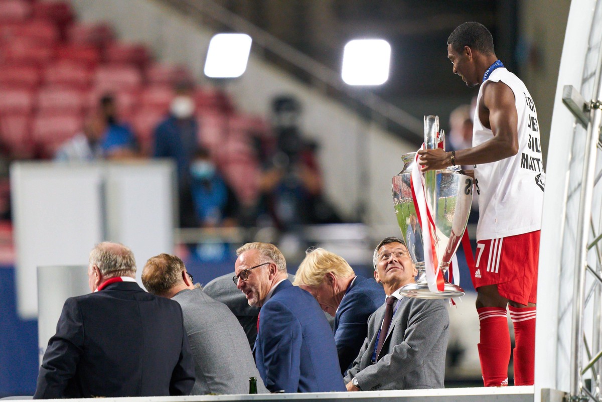 Final Football UEFA Champions League FC BAYERN MUENCHEN - PARIS SAINT GERMAIN PSG 1-0 Lisbon, Lissabon, Portugal, 23rd August 2020. Karl-Heinz RUMMENIGGE CEO, Vorstandsvorsitzender FCB AG Uli HOENESS  ...
