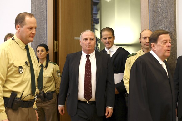Uli Hoeneß beim letzten Prozesstag der Steuerhinterziehungsverhandlung im Frühjahr 2014.