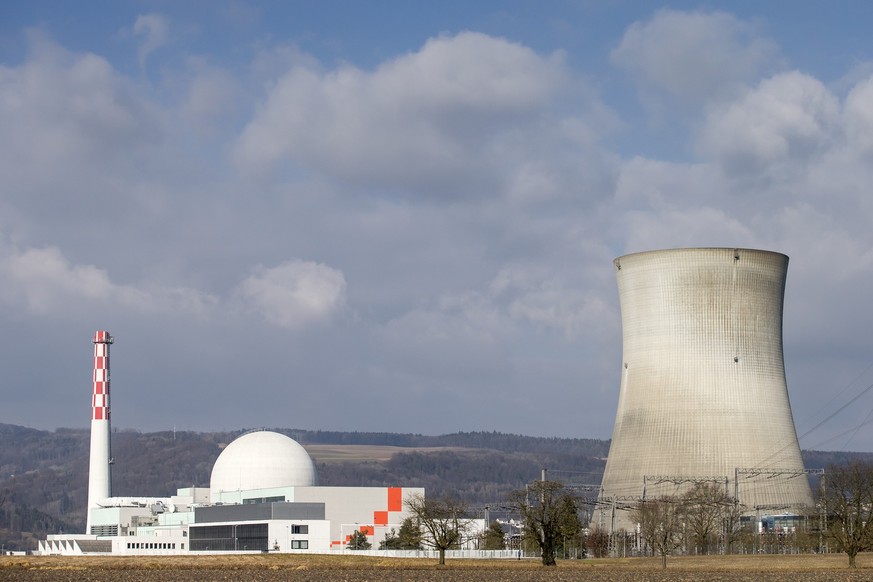 ARCHIV - 17.02.2017, Schweiz, Leibstadt: Das schweizerische Kernkraftwerk Leibstadt nebst K