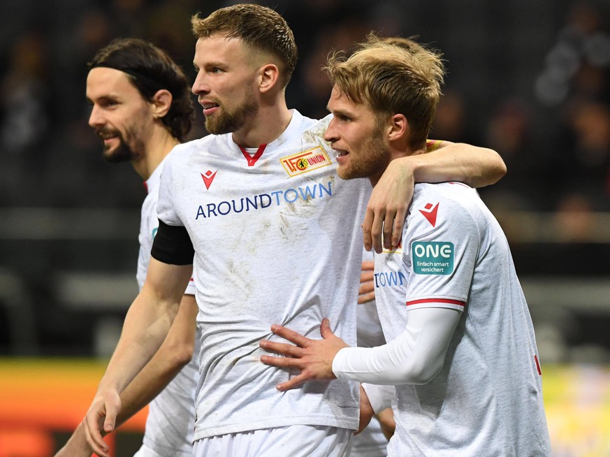 Fussball, Herren, Saison 2019/2020, 1. Bundesliga 23. Spieltag, Eintracht Frankfurt - 1. FC Union Berlin, Neven Subotic 1. FC Union Berlin, Marvin Friedrich 1. FC Union, Sebastian Andersson 1. FC Unio ...