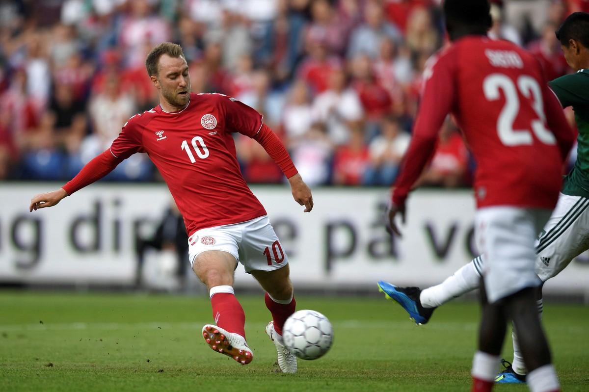 Soccer Football - International Friendly - Denmark v Mexico - Broendby Stadium - Copenhagen, Denmark - June 9, 2018. Danish Christian Eriksen during the international soccer test match. Ritzau Scanpix ...