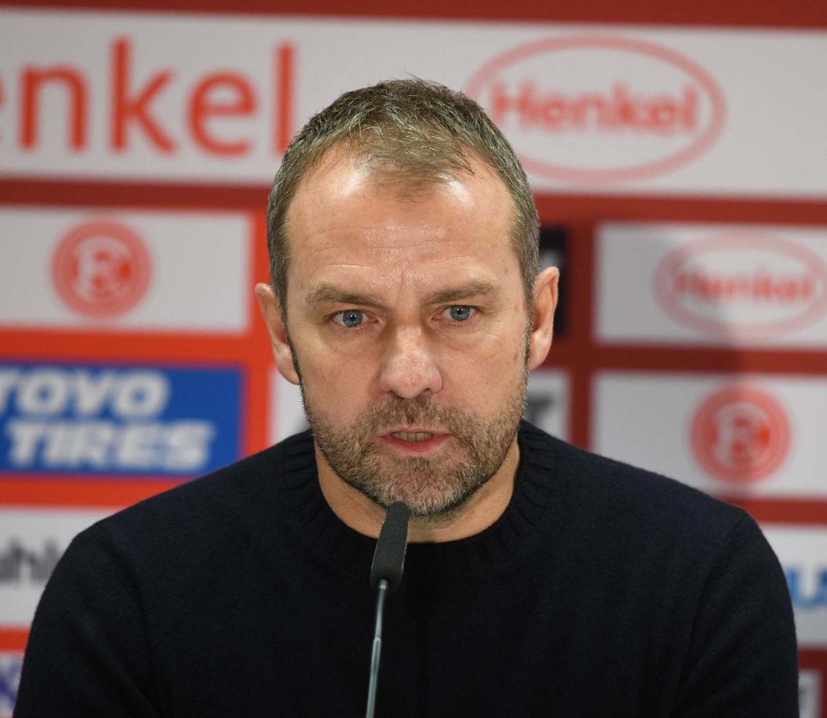 Fortuna D�sseldorf - FC Bayern M�nchen / 23.11.2019 / Trainer Hansi Flick Bayern bei der Pressekonferenz PK DFL REGULATIONS PROHIBIT ANY USE OF PHOTOGRAPHS AS IMAGE SEQUENCES AND/OR QUASI-VIDEO *** Fo ...