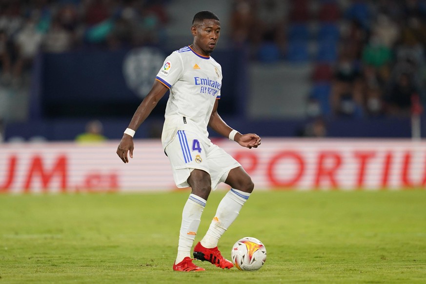 ESP: Levante UD v Real Madrid. La Liga Santander David Alaba of Real Madrid during the La Liga match between Levante UD v Real Madrid played at Ciutat Valencia Stadium on August 21, 2021 in Barcelona, ...