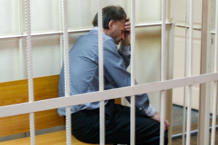 RUSSIA, CHELYABINSK - AUGUST 1, 2023: A man appears for a remand hearing in Chelyabinsks Central District Court on kidnap and murder charges. According to the prosecution, the suspect murdered a woman ...