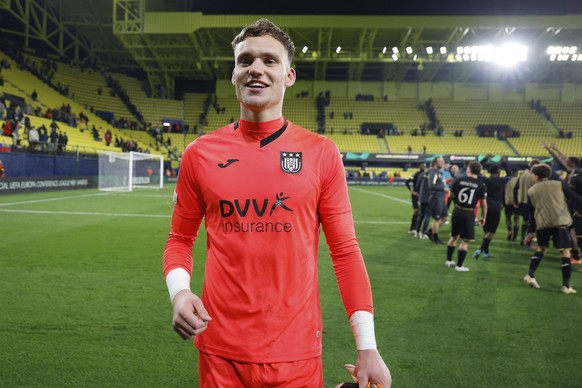 VILLARREAL, SPAIN - MARCH 16: Verbruggen Bart goalkeeper of Anderlecht pictured during the UEFA Conference league Round of 16, 2nd leg match between Villarreal and RSC Anderlecht on March 16, 2023 in  ...
