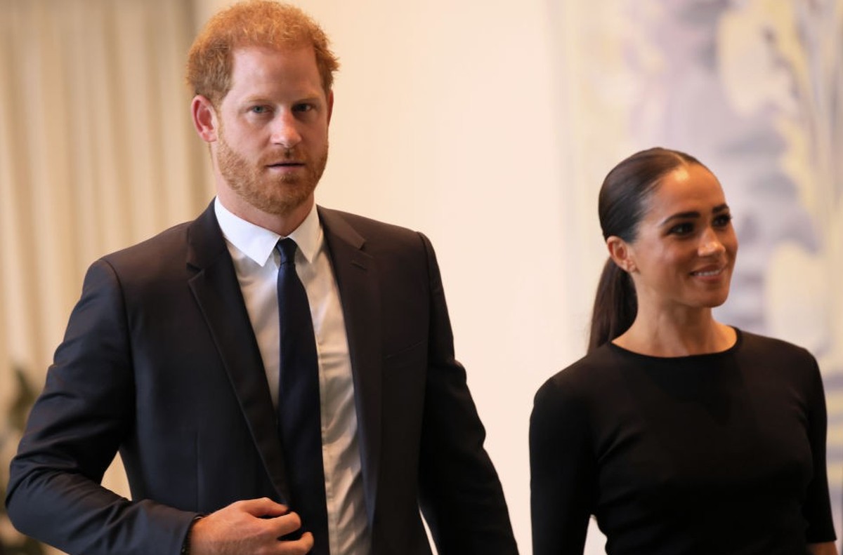 NEW YORK, NEW YORK - JULY 18: Prince Harry, Duke of Sussex and Meghan, Duchess of Sussex arrive at the United Nations Headquarters on July 18, 2022 in New York City. Prince Harry, Duke of Sussex is th ...