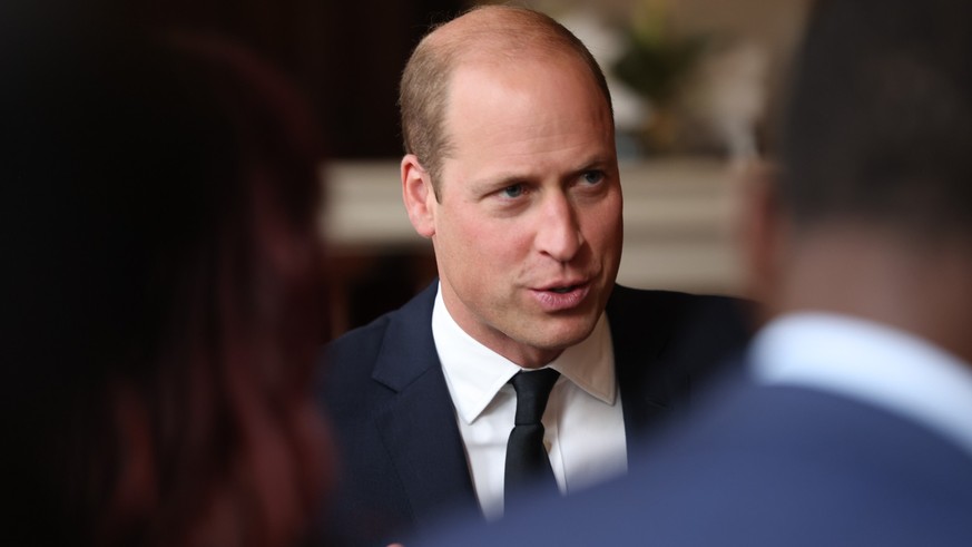 WINDSOR, ENGLAND - SEPTEMBER 22: Prince William, Prince of Wales and Catherine, Princess of Wales (not pictured) visit the Windsor Guildhall to thank volunteers and operational staff involved in her M ...