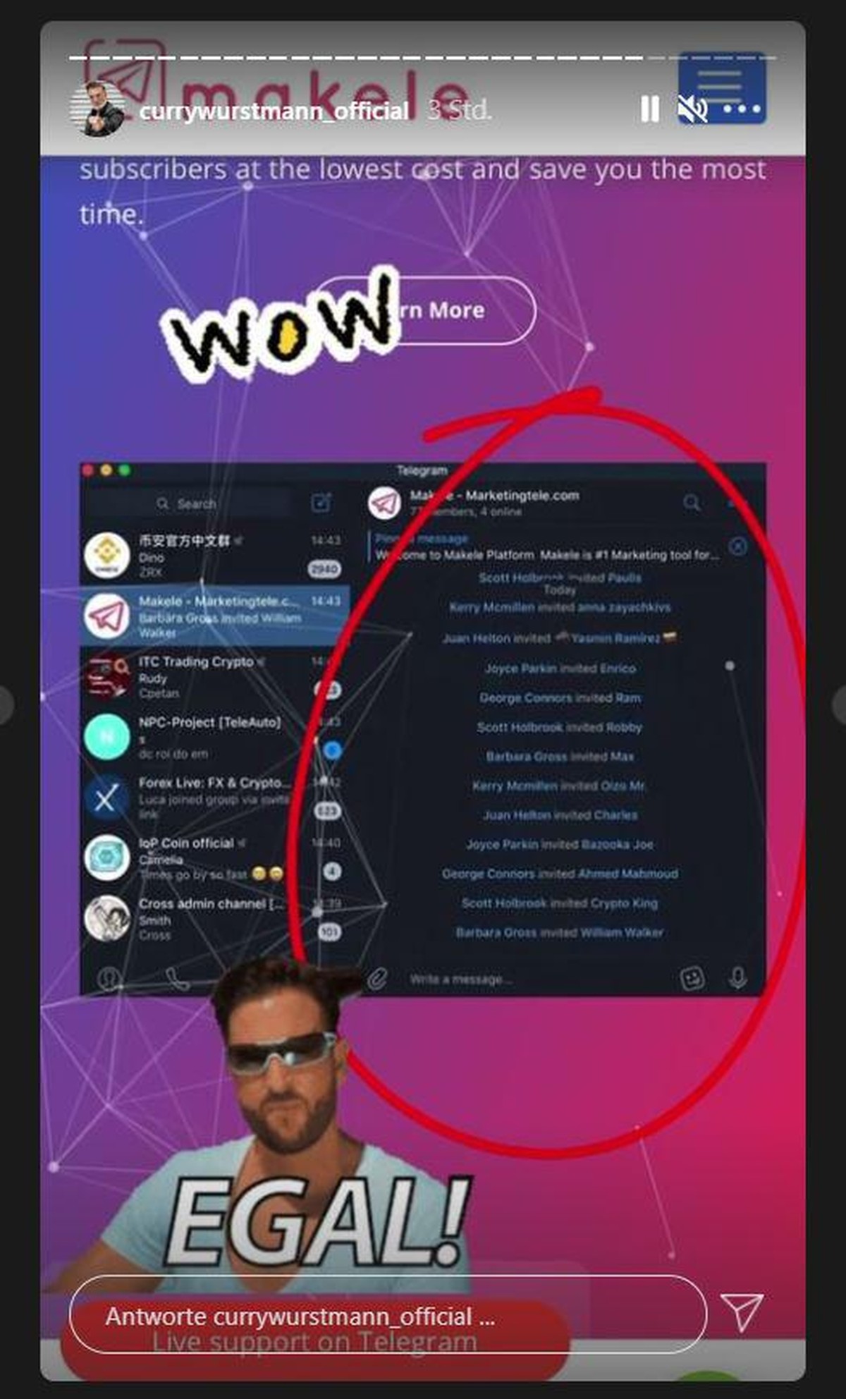 Chris Töpperwien über Telegram