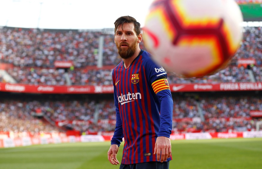 Soccer Football - La Liga Santander - Sevilla v FC Barcelona - Ramon Sanchez Pizjuan, Seville, Spain - February 23, 2019 Barcelona&#039;s Lionel Messi during the match REUTERS/Marcelo del Pozo