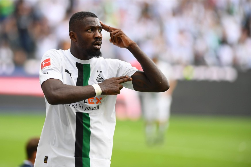 MOENCHENGLADBACH, GERMANY - AUGUST 6, 2022: Marcus Thuram. The football match of Bundesliga Borussia Mönchengladbach vs TSG 1899 Hoffenheim. PUBLICATIONxNOTxINxRUS Copyright: xVITALIIxKLIUIEVx