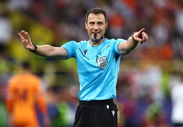 Arbitro, Felix Zwier Olanda vs Inghilterra, Campionato Europeo UEFA, EM, Campionato Europeo 2024, semifinale, calcio, Stadio BVB, Dortmund, Germania, 10 luglio 2024 Solo per uso editoriale Nessun interesse per...