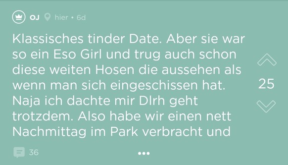 Kurze Erklärung aus dem Jodel-Wörterbuch: "DLRH" steht für das malerische "Den Lörres rein hämmern". Normale Menschen sprechen von "Sex". 