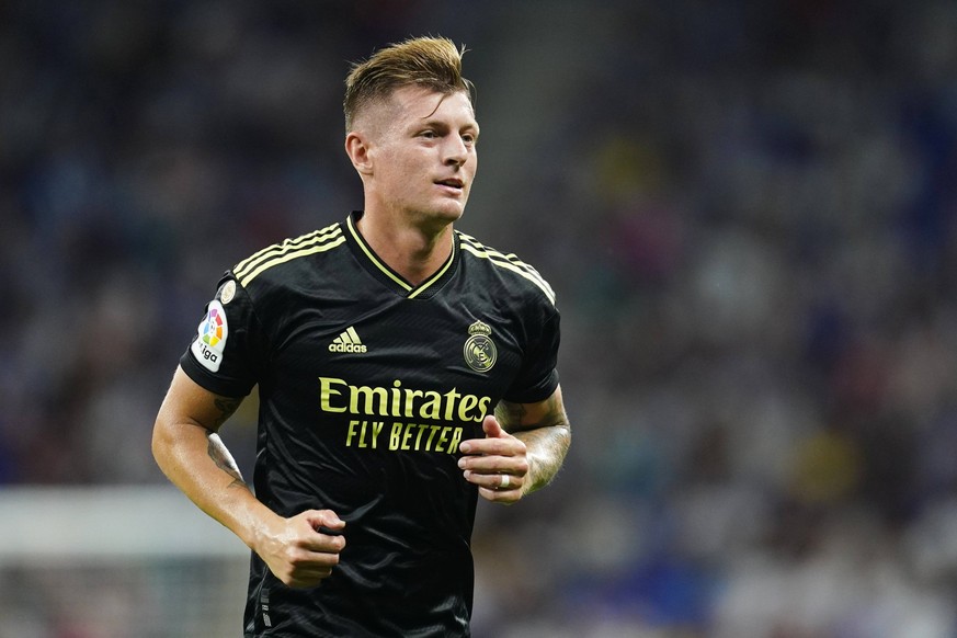 ESP: RCD Espanyol-Real Madrid. La Liga Santander Toni Kroos of Real Madrid during the La Liga match between RCD Espanyol and Real Madrid played at RCDE Stadium on August 28, 2022 in Barcelona, Spain.  ...