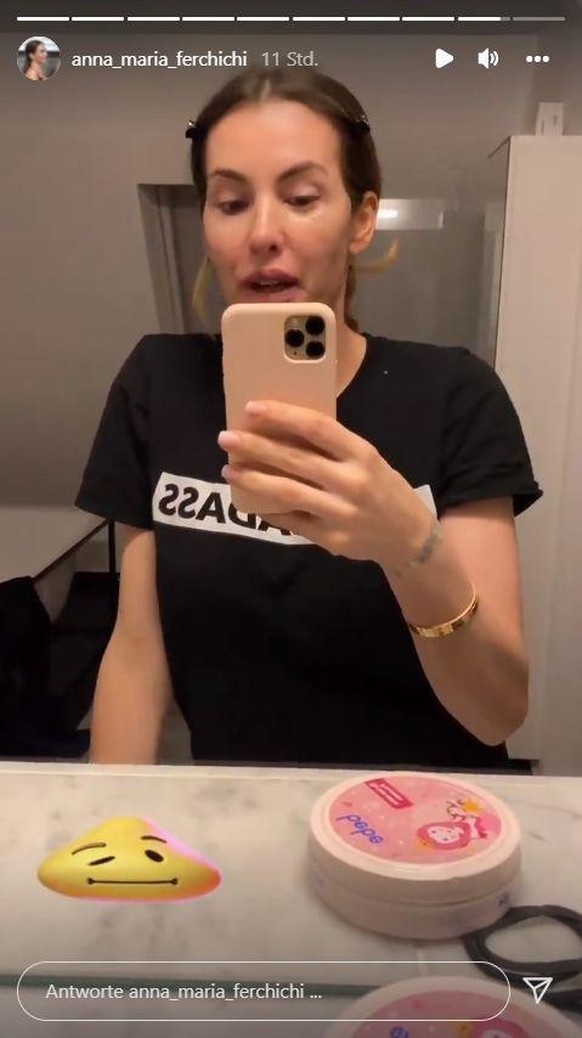 Anna-Maria Ferchichi filmt sich kurz vor dem Schlafengehen.