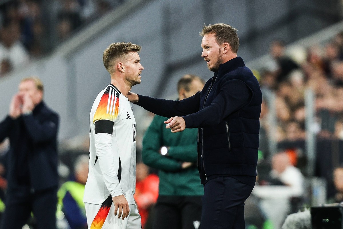 Fussball, UEFA Nations League Saison 2024/2025 Gruppe A3 - 4.Spieltag Deutschland vs Niederlande 14.10.2024, Allianz Arena M�nchen Maximilian Mittelst�dt Deutschland, 18 Julian Nagelsmann Trainer Deut ...