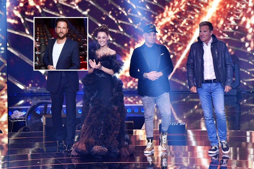 Xavier Naidoo, Oana Nechiti, Pietro Lombardi und Dieter Bohlen beim Finale der 16. Staffel der RTL-Castingshow Deutschland sucht den Superstar / DSDS 2019 im MMC Coloneum. Köln, 27.04.2019 *** Xavier  ...