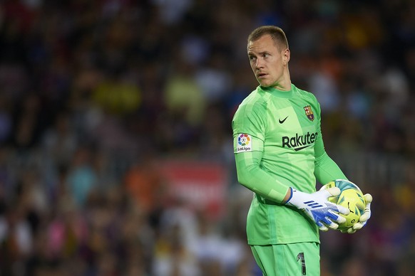 Marc-Andre ter Stegen of Barcelona with the ball during the LaLiga Santander match between FC Barcelona and Villarreal CF at Camp Nou on May 22, 2022 in Barcelona, Spain. (Photo by Jose Breton/Pics Ac ...