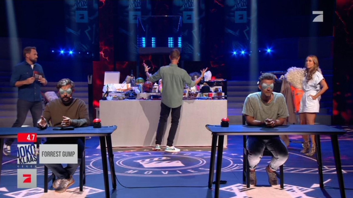 Die beiden Teams: Joko (links) und Wayne mussten die Filme richtig benennen.