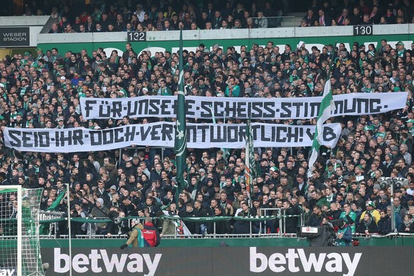 Banner aus dem Weserstadion am Samstag.