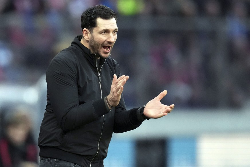 FILE - Berlin&#039;s head coach Sandro Schwarz shouts during the German Bundesliga soccer match between Hertha BSC Berlin and FC Bayern Munich in Berlin, Germany, Saturday, Nov. 5, 2022. The New York  ...