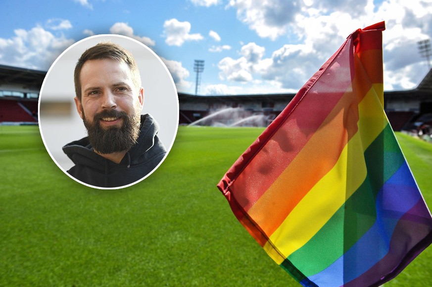 Doncaster Rovers Keepmoat Stadium with rainbow flags in support for Doncaster Pride during the Sky Bet League 1 match between Doncaster Rovers and Fleetwood Town at the Keepmoat Stadium, Doncaster, En ...