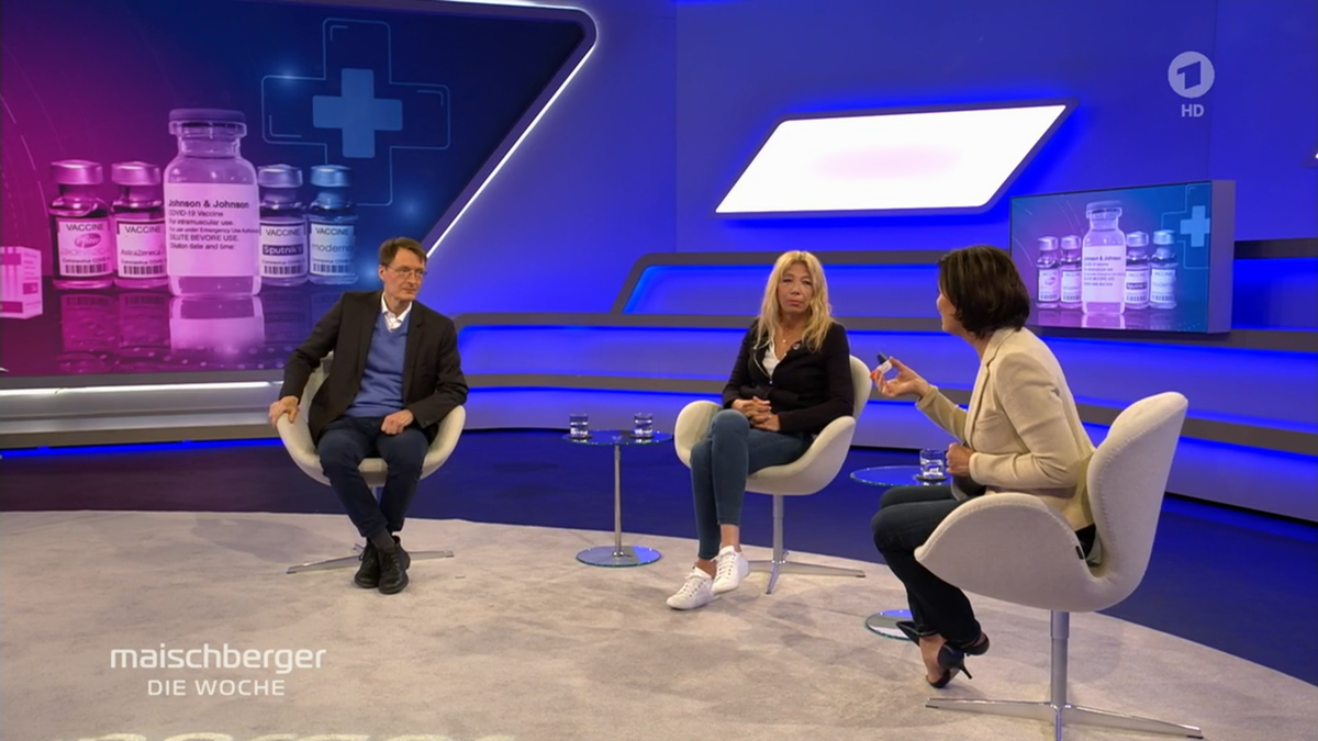 Karl Lauterbach, Lisa Federle und Sandra Maischberger (von links).