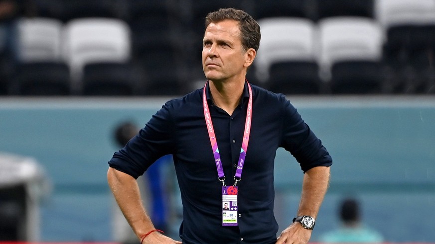 Oliver BIERHOFF Teammanager GER, Einzelbild,angeschnittenes Einzelmotiv, Halbfigur,halbe Figur. Costa Rica CRC - Deutschland GER 2-4 Gruppenphase Gruppe E,Spiel 44 am 01.12.2022, Al Bayt Stadium. Fuss ...