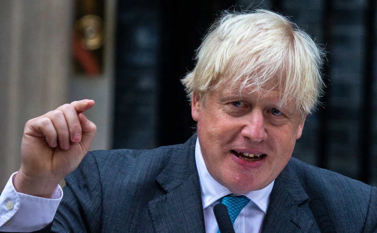 September 6, 2022, London, England, United Kingdom: BORIS JOHNSON is seen making his farewell speech outside 10 Downing Street as he resigns as Prime Minister of the UK. London United Kingdom - ZUMAs2 ...