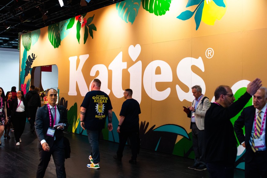 International Sweets And Snacks, Trade Fair Opens In Cologne A general view of the Katjes vegetarian fruit gums and liquorice booth is seen during the International Sweets and Snacks trade fair, which ...