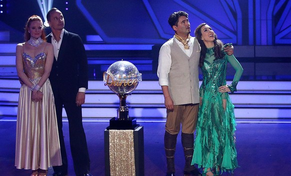 COLOGNE, GERMANY - JUNE 08: A general view with Judith Williams and Erich Klann, Ingolf Lueck and Ekaterina Leonova and Barbara Meier and Sergiu Luca during the finals of the 11th season of the televi ...