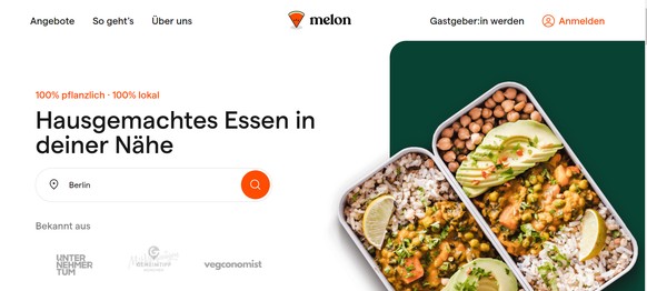 So sieht die melon-Website aus.