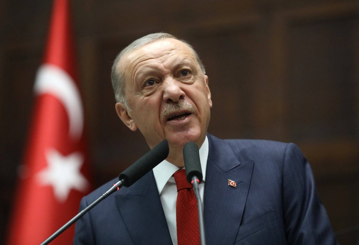 Recep Tayyip Erdogan Addresses The Ankara Parliament - Turkey President of Turkiye and leader of the Justice and Development Party AKP Recep Tayyip Erdogan, addresses his lawmakers at the parliament i ...