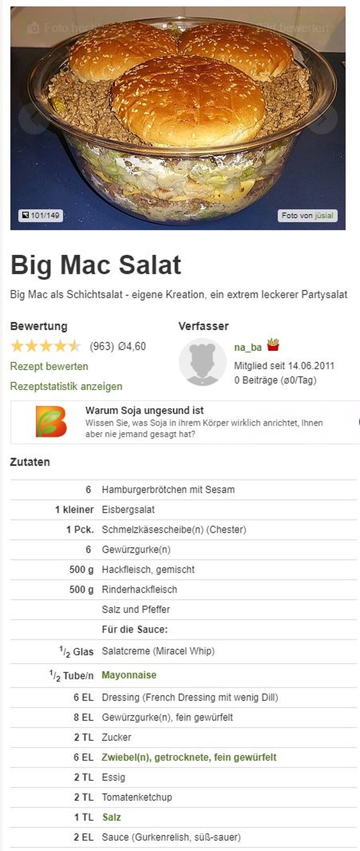Screenshot Chefkoch.de Worst of Chefkoch