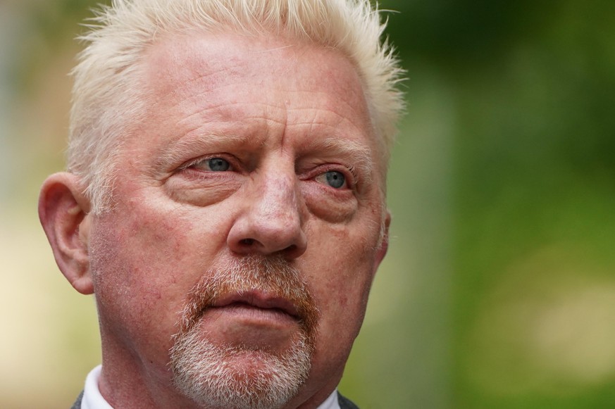 Boris Becker court case. Three-time Wimbledon champion Boris Becker, arrives for sentencing at Southwark Crown Court, in London, after he was found guilty of four charges under the Insolvency Act duri ...